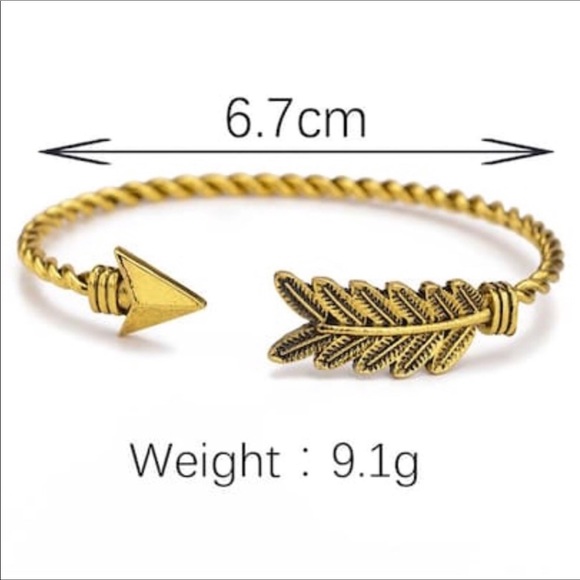 BOGO Gold Arrow Rustic Feather Bracelet - Picture 8 of 11
